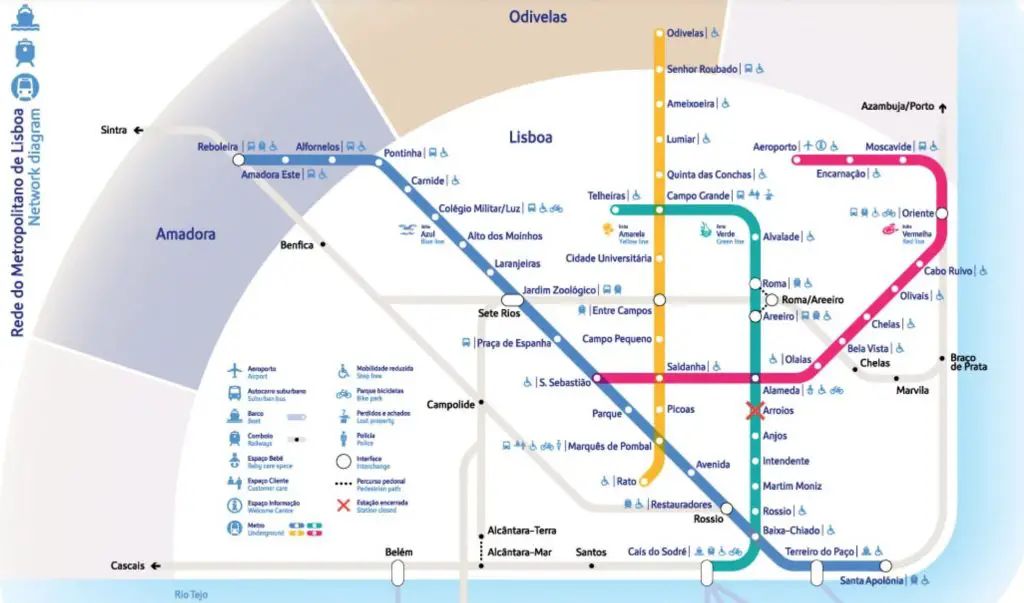 Lisbon Metro Map